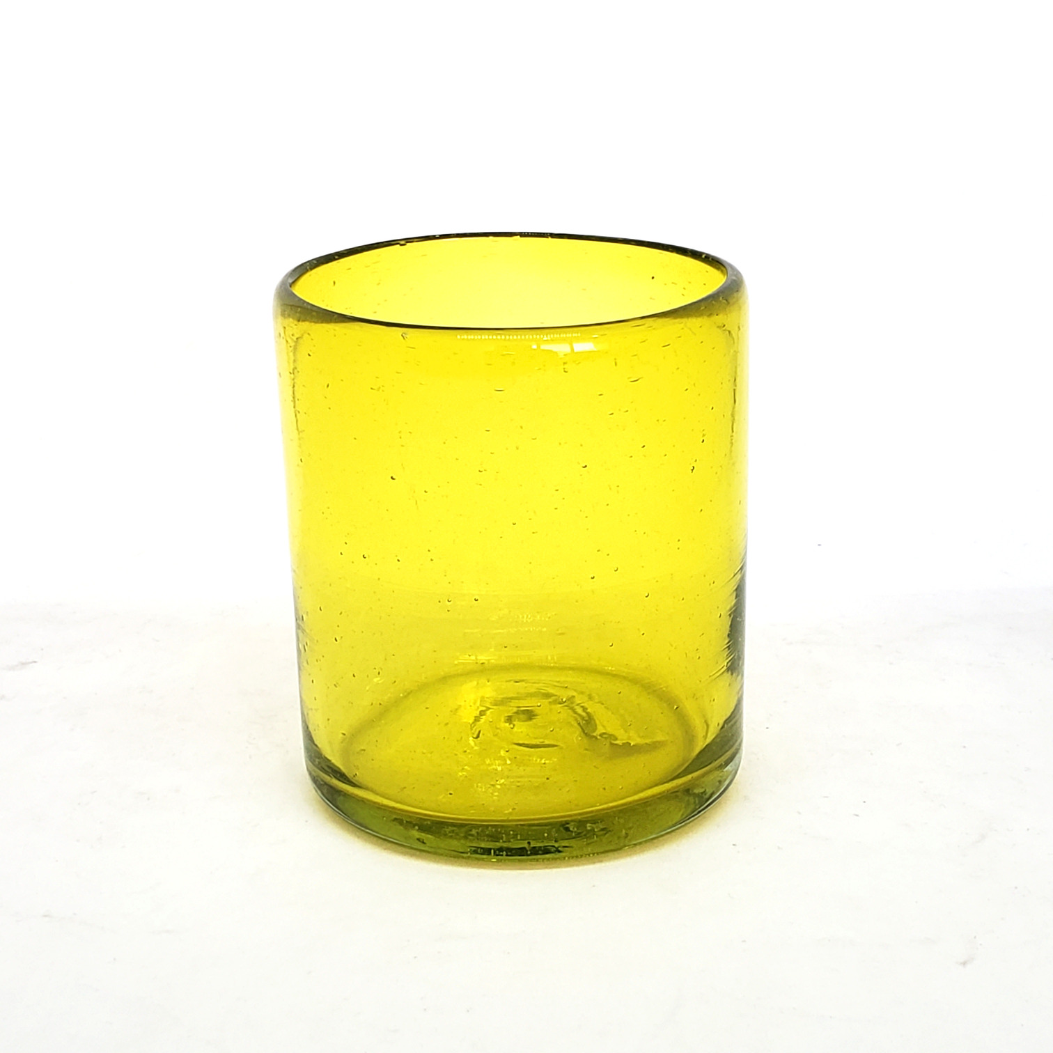 VIDRIO SOPLADO / Vasos chicos 9 oz color Amarillo Slido (set de 6)